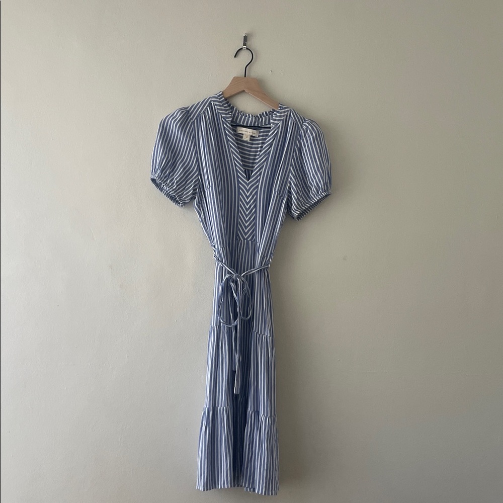 Monteau  Striped Tiered  Dress